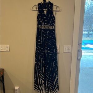 Express Black and White Patterned Maxi Dress